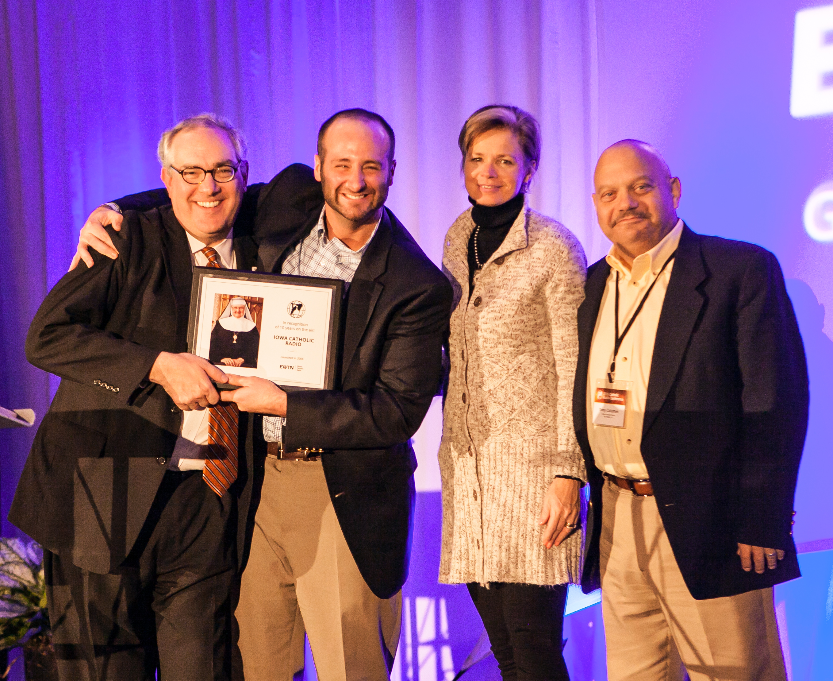 10 Year Award  Michael Warsaw and Iowa Catholic Radio